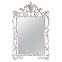 Large Ornate Baroque Mirror in White