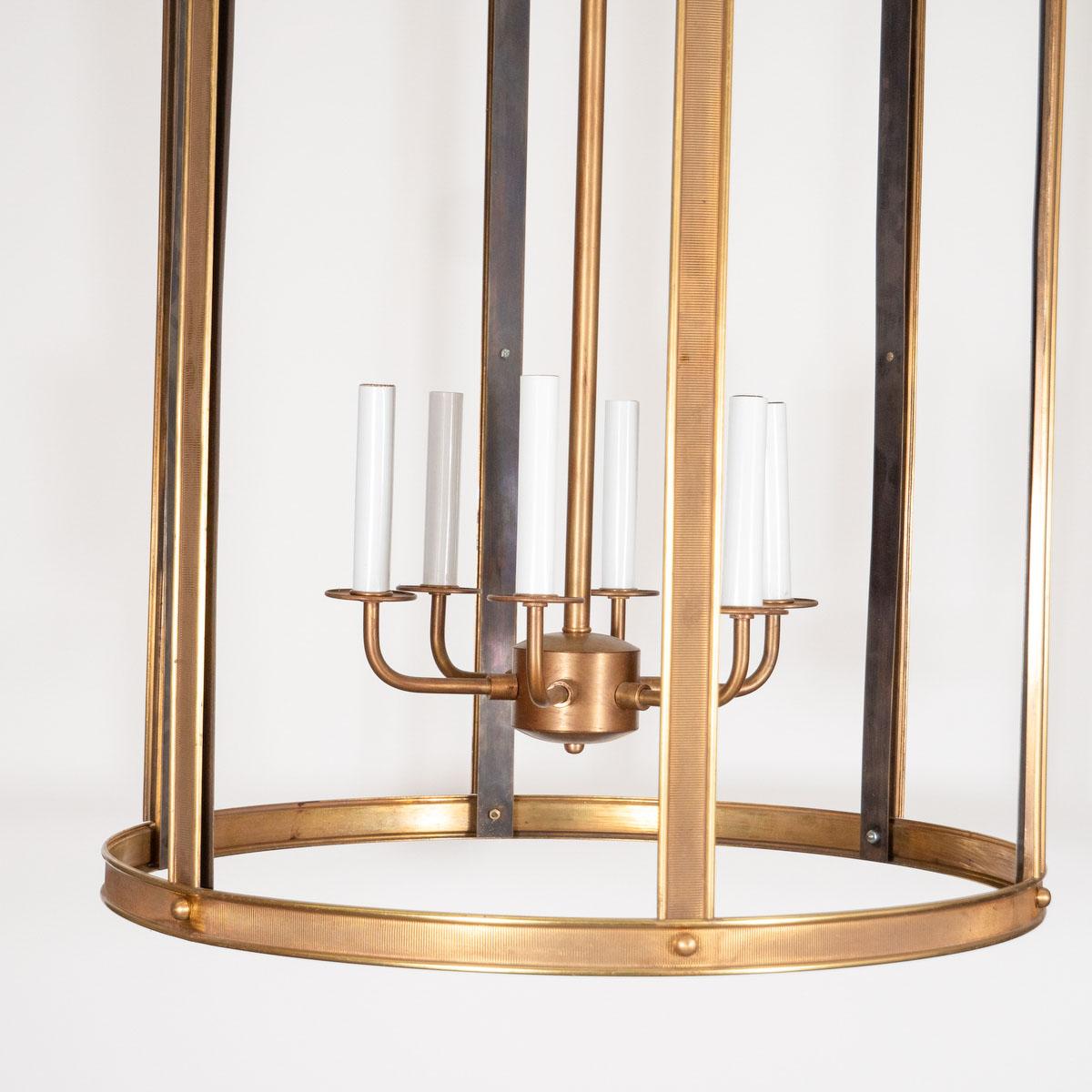 Large Ornate Brass Lantern Style Pendant For Sale 1