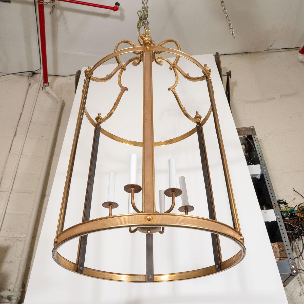 Large Ornate Brass Lantern Style Pendant 3