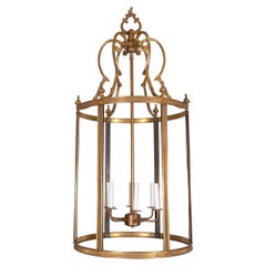 Retro Large Ornate Brass Lantern Style Pendant