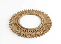 Frame "Sun" in the Neoclassical style, Large Ornate Carved Wood Wall Mirror