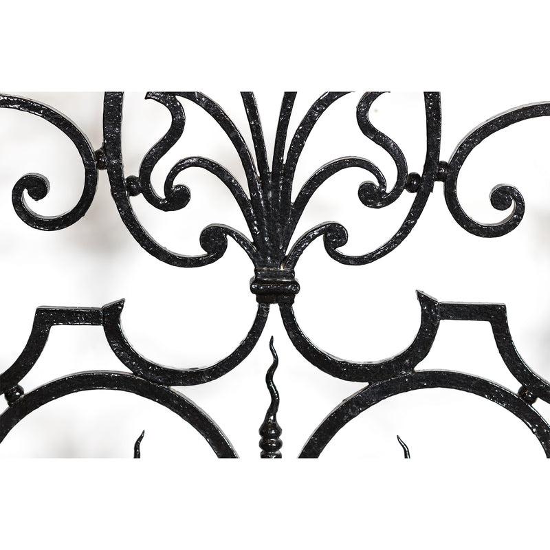 Large Ornate Early 19th Century Wrought Iron Gate with Light For Sale 10