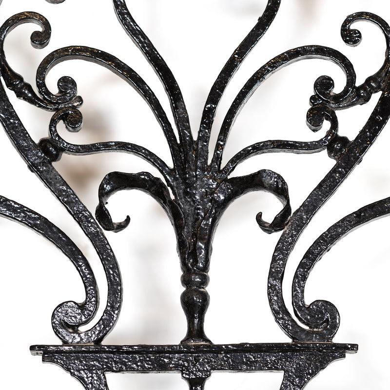 British Large Ornate Early 19th Century Wrought Iron Gate with Light For Sale