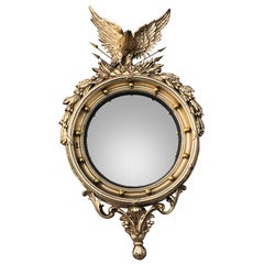 Large Ornate Federal Admiral Eagle Convex Mirror