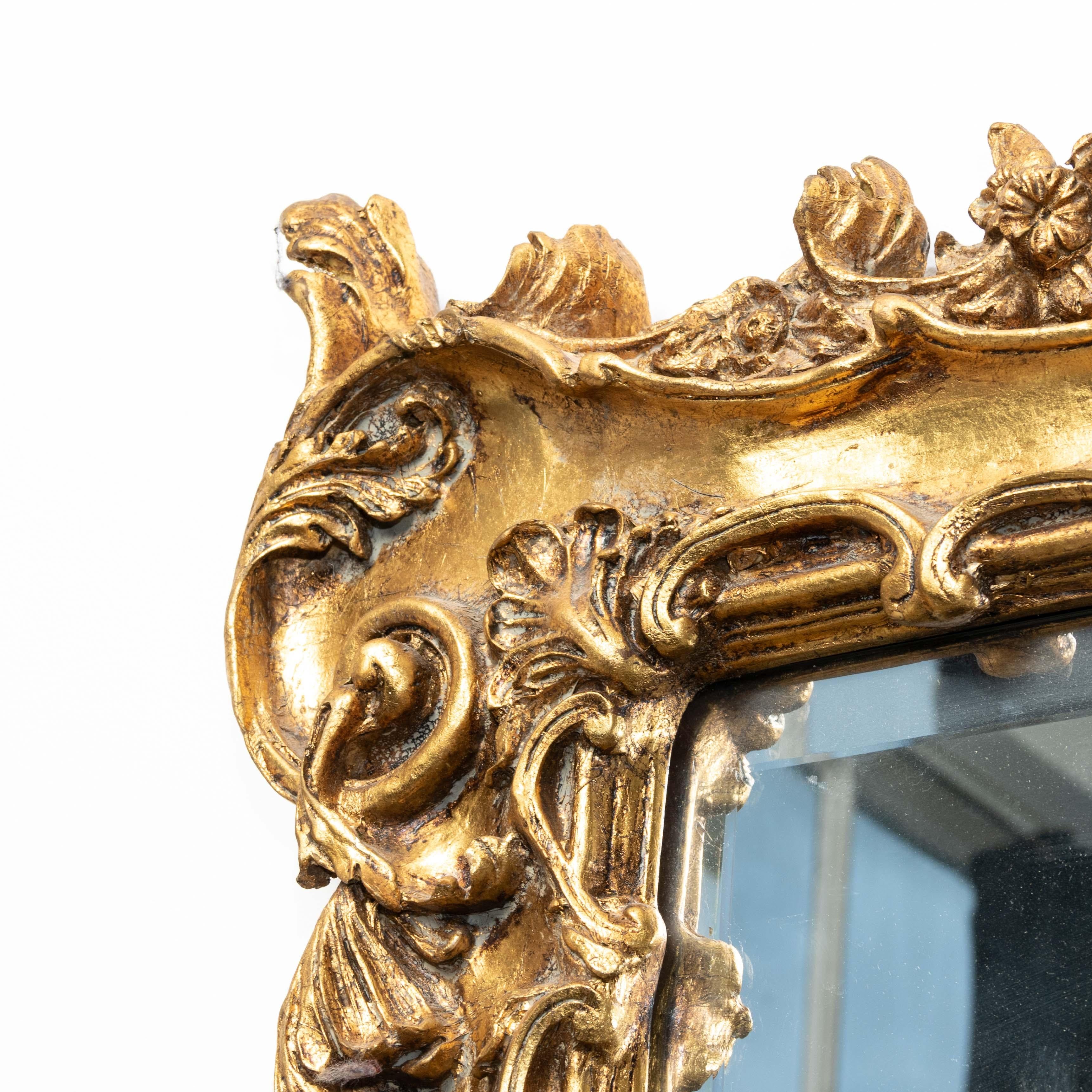 Large Ornate French Louis XV Style Gilt Wood Beveled Glass Mirror (214x148cm) 3