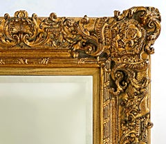 Large Ornate Gilt Beveled Late 20th Century Mirror
