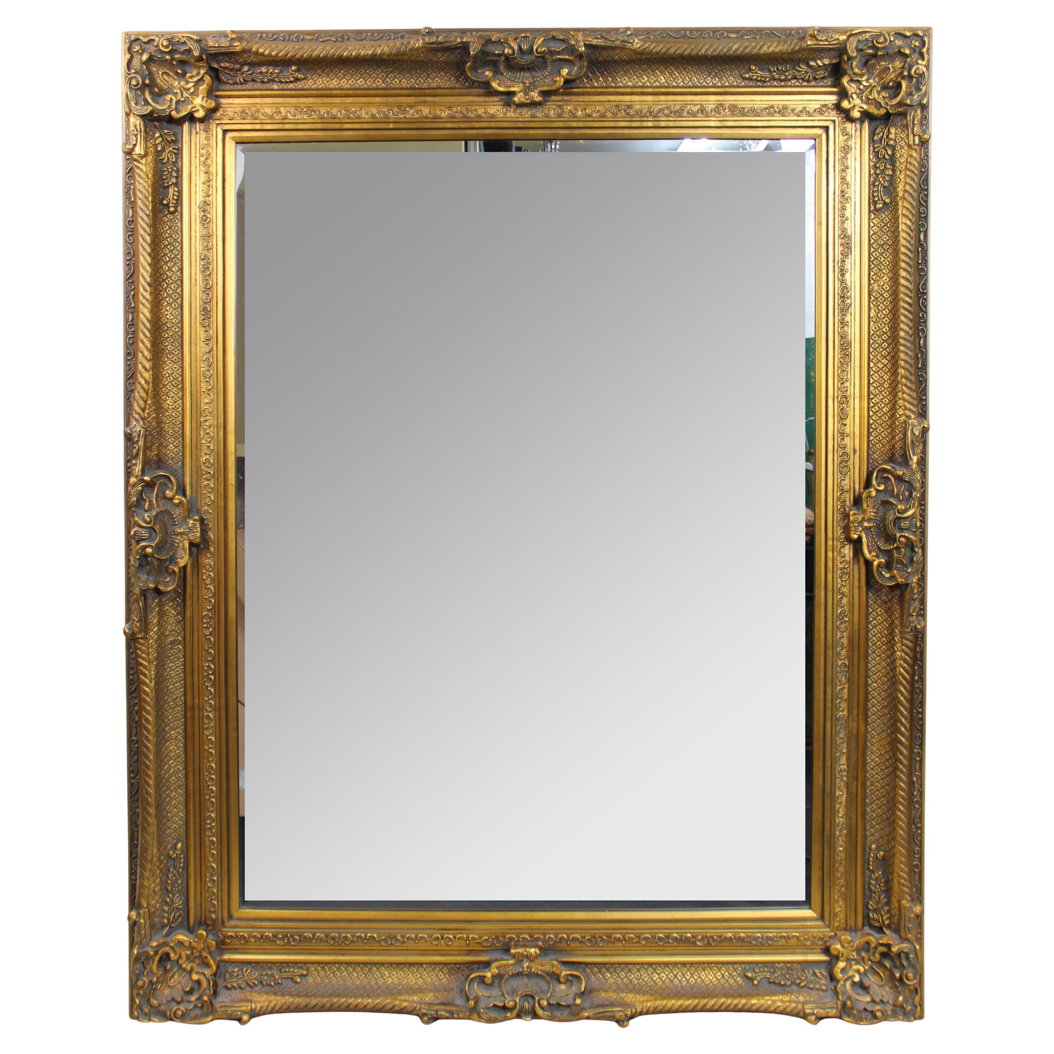 Large Ornate Gilt Bevelled Mirror – 4 x 5 ft For Sale