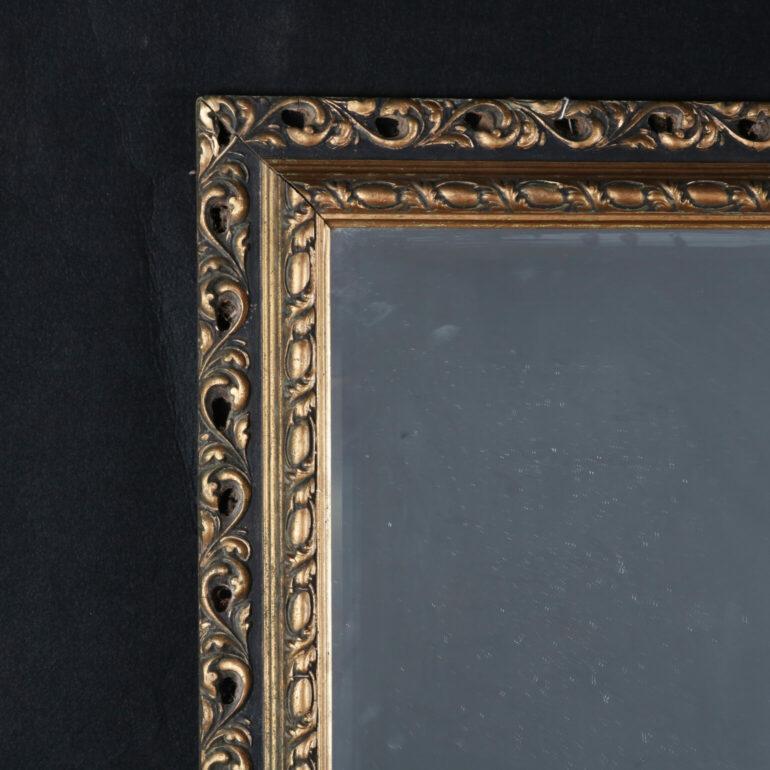 Large, Ornate, Gilt Framed, Beveled Wall Mirror
Dimensions:
W: 47″
D: 2″
T: 59″