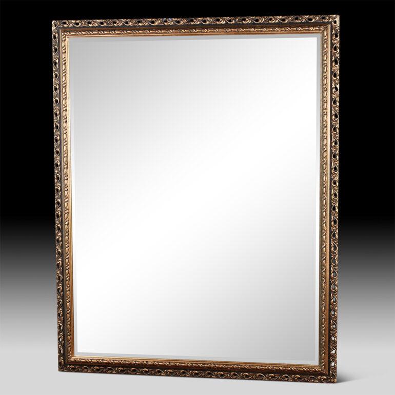 British Large, Ornate, Gilt Framed, Beveled Wall Mirror For Sale