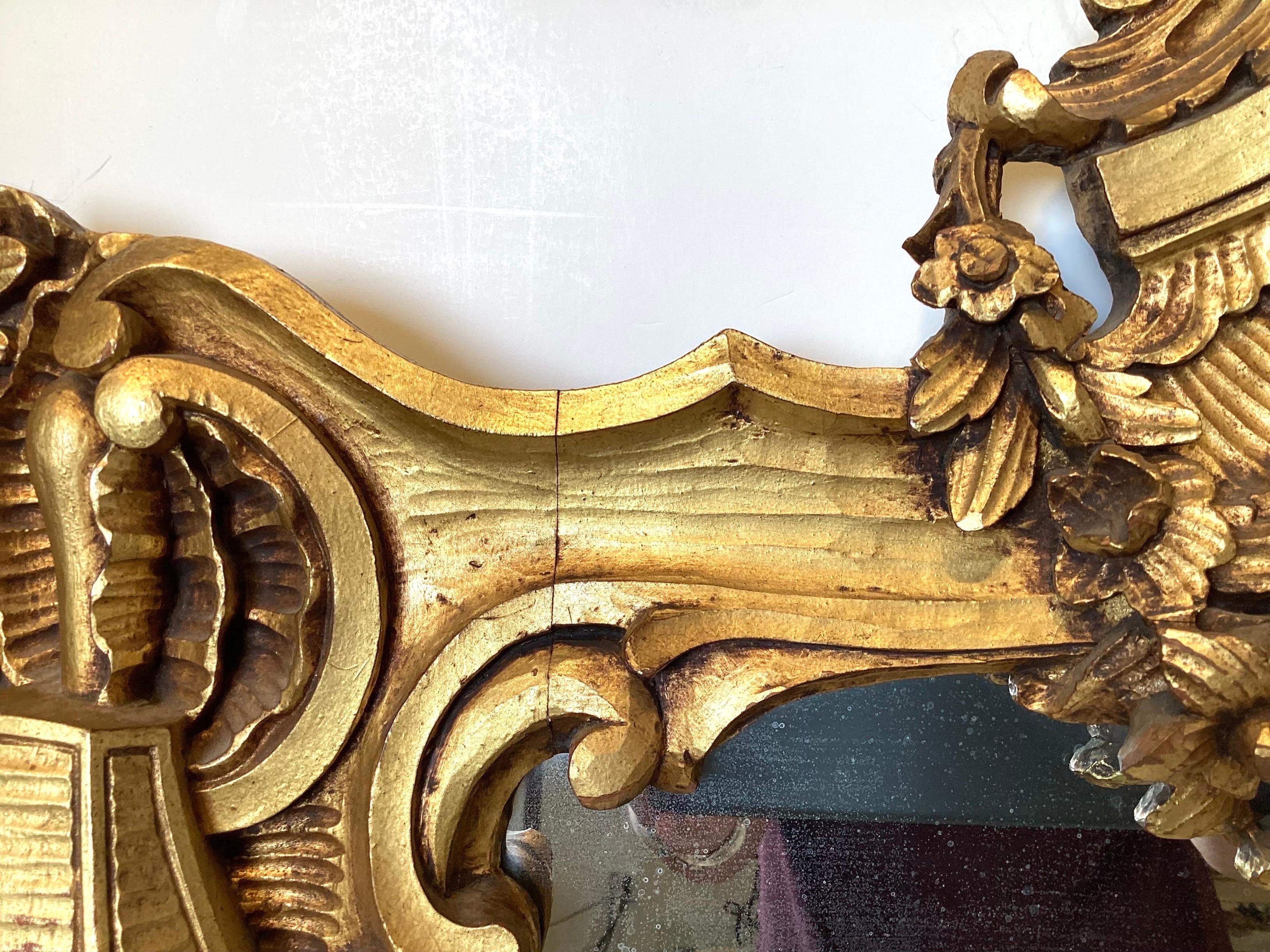 Large Ornate Gilt Walnut Renaissance Revival Mirror For Sale 4