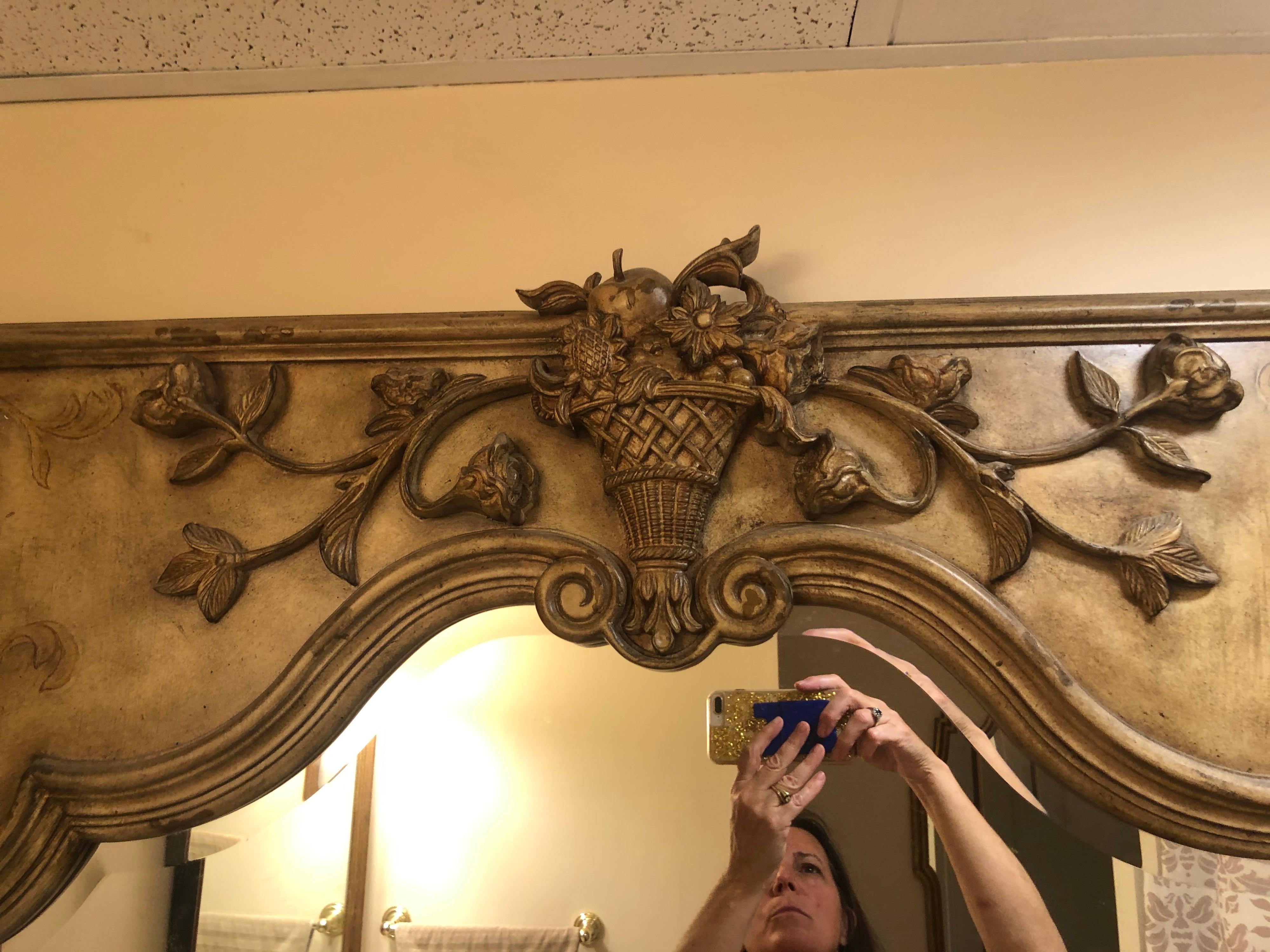 Large Ornate Oversized Mirror In Good Condition For Sale In Redding, CT