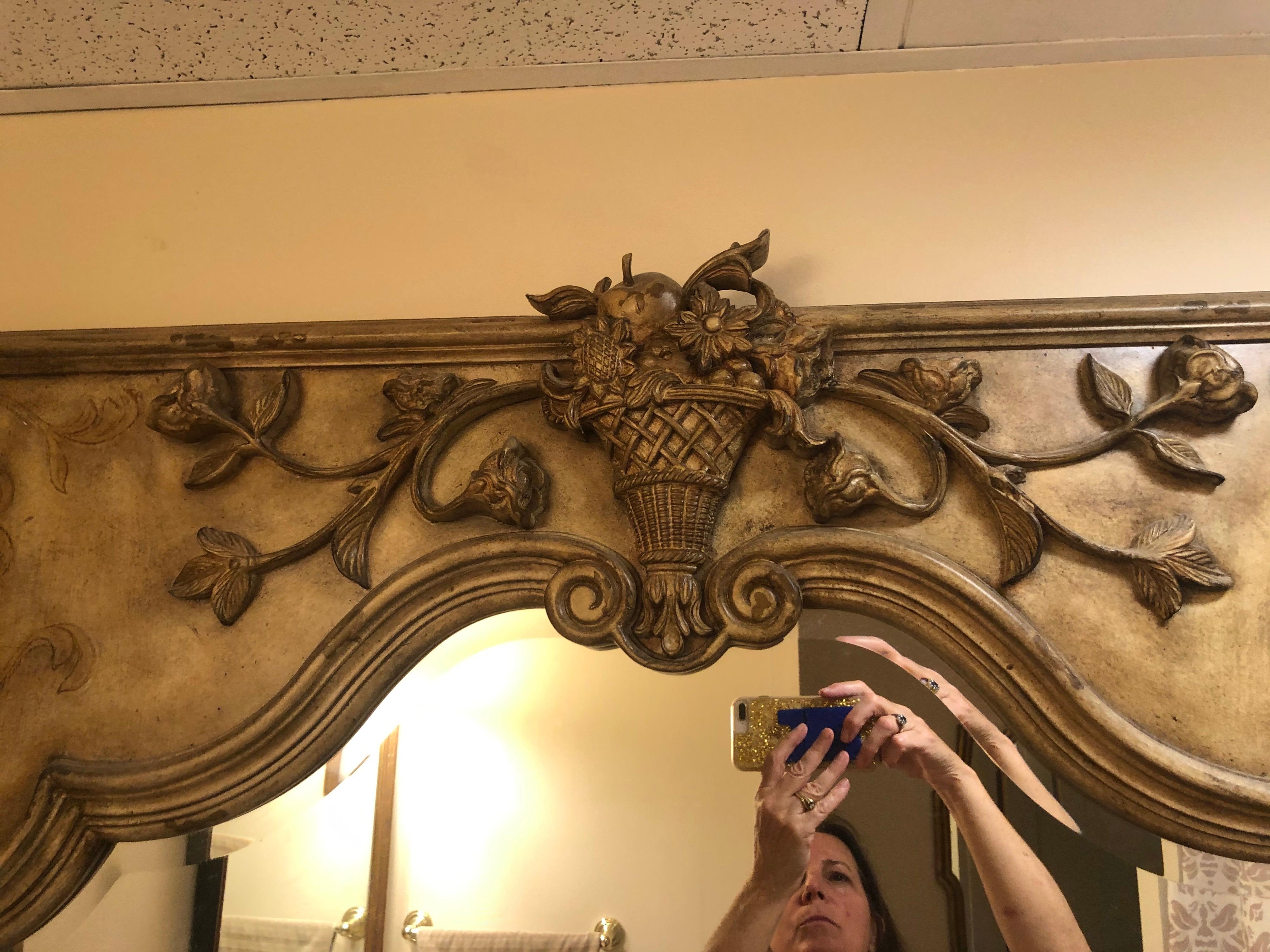 Late 20th Century Large Ornate Oversized Mirror For Sale