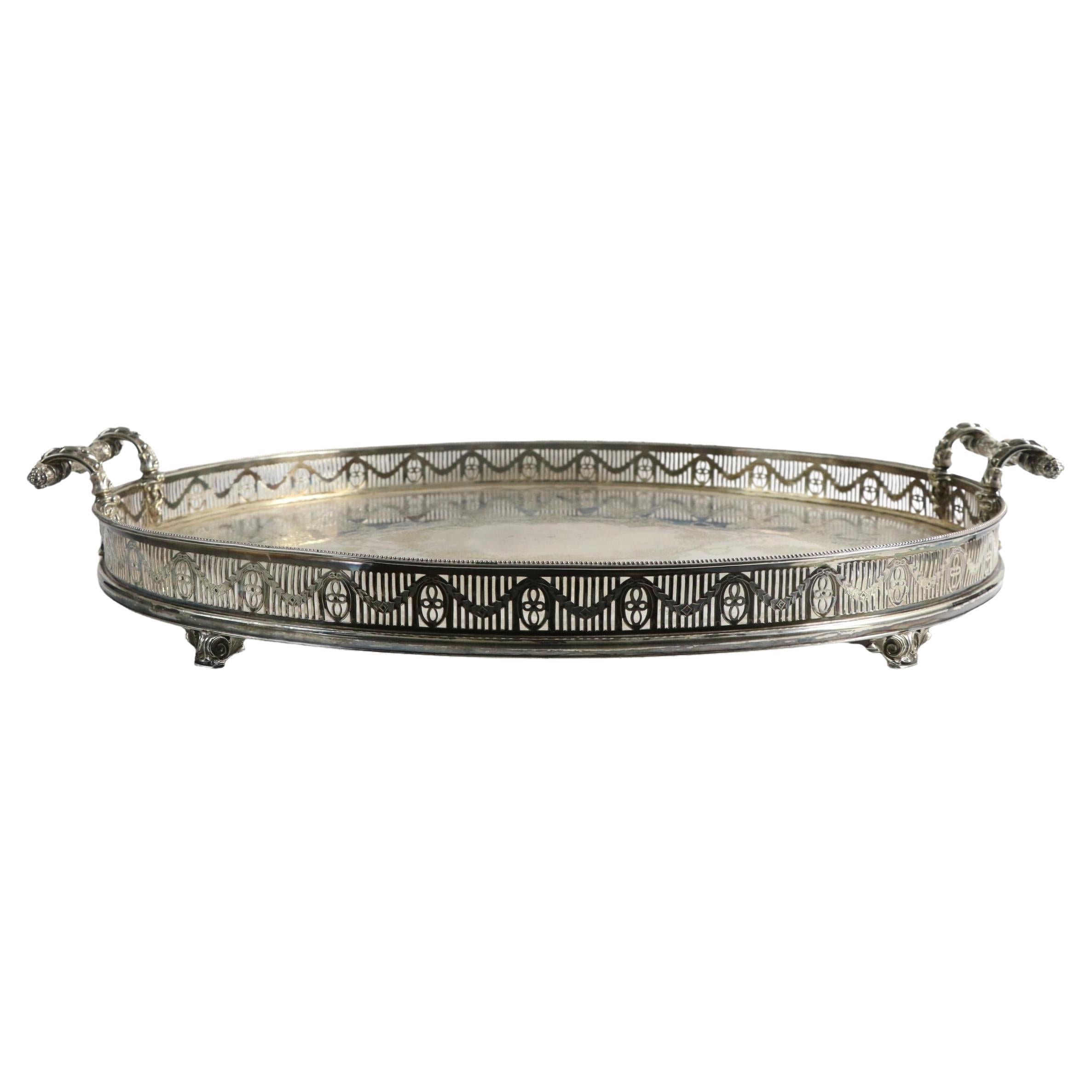 Intricate Rope Edge Silver Plated Tray Salver FREE Stand & Engraving *6 Sizes* 