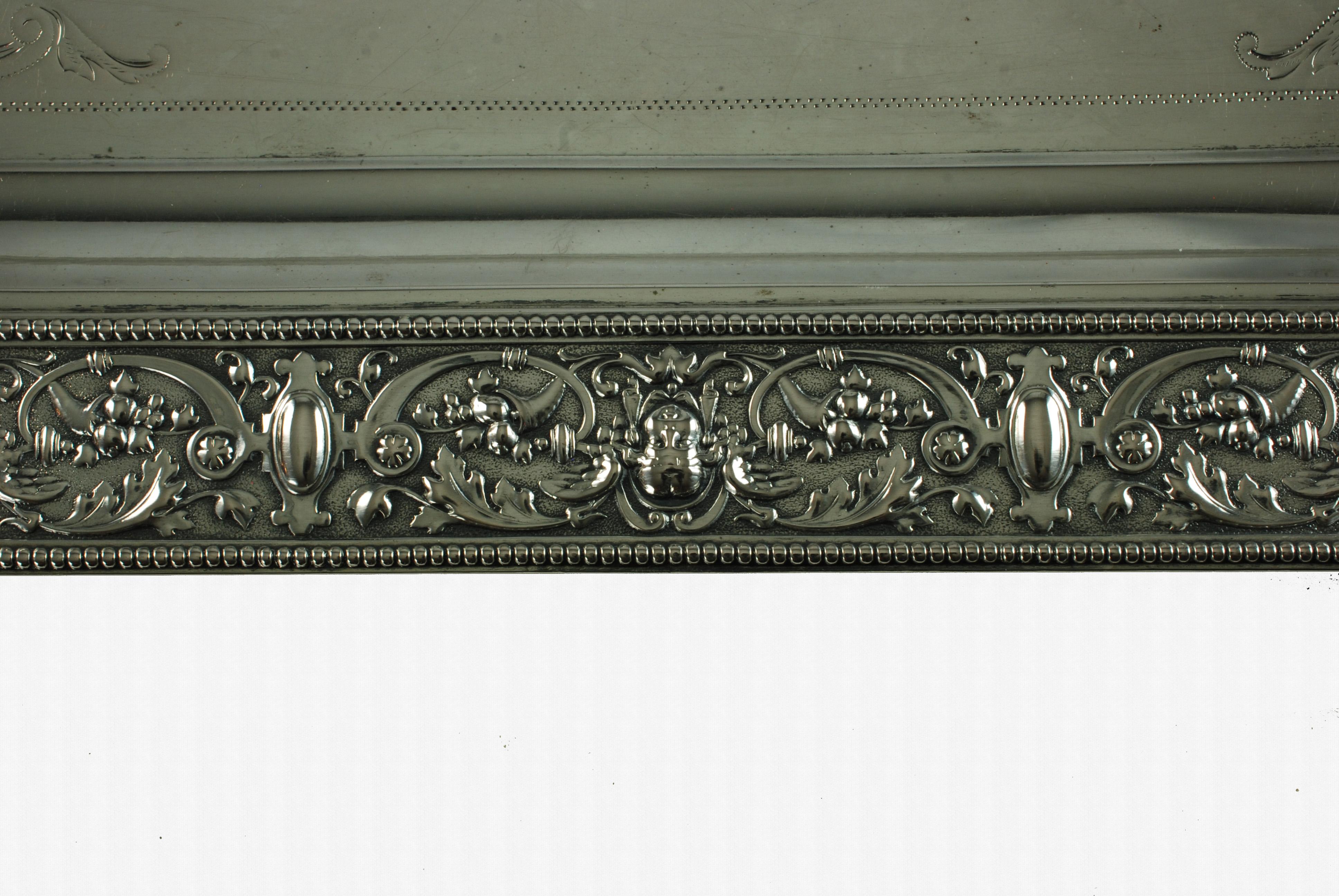 Large Ornate Sterling Silver Rectangular Butler Serving Tray Renaissance Revival For Sale 1