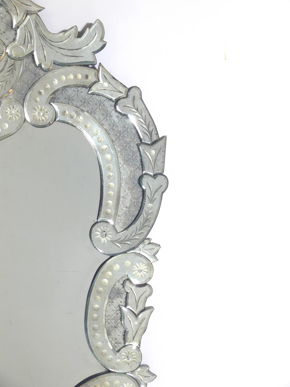 Large Ornate Venetian Mirror  In Good Condition In Atlanta, GA