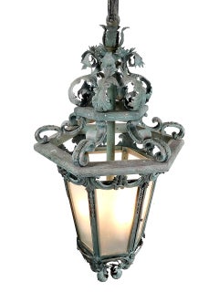 Large Ornate Verdigris Estate Lantern