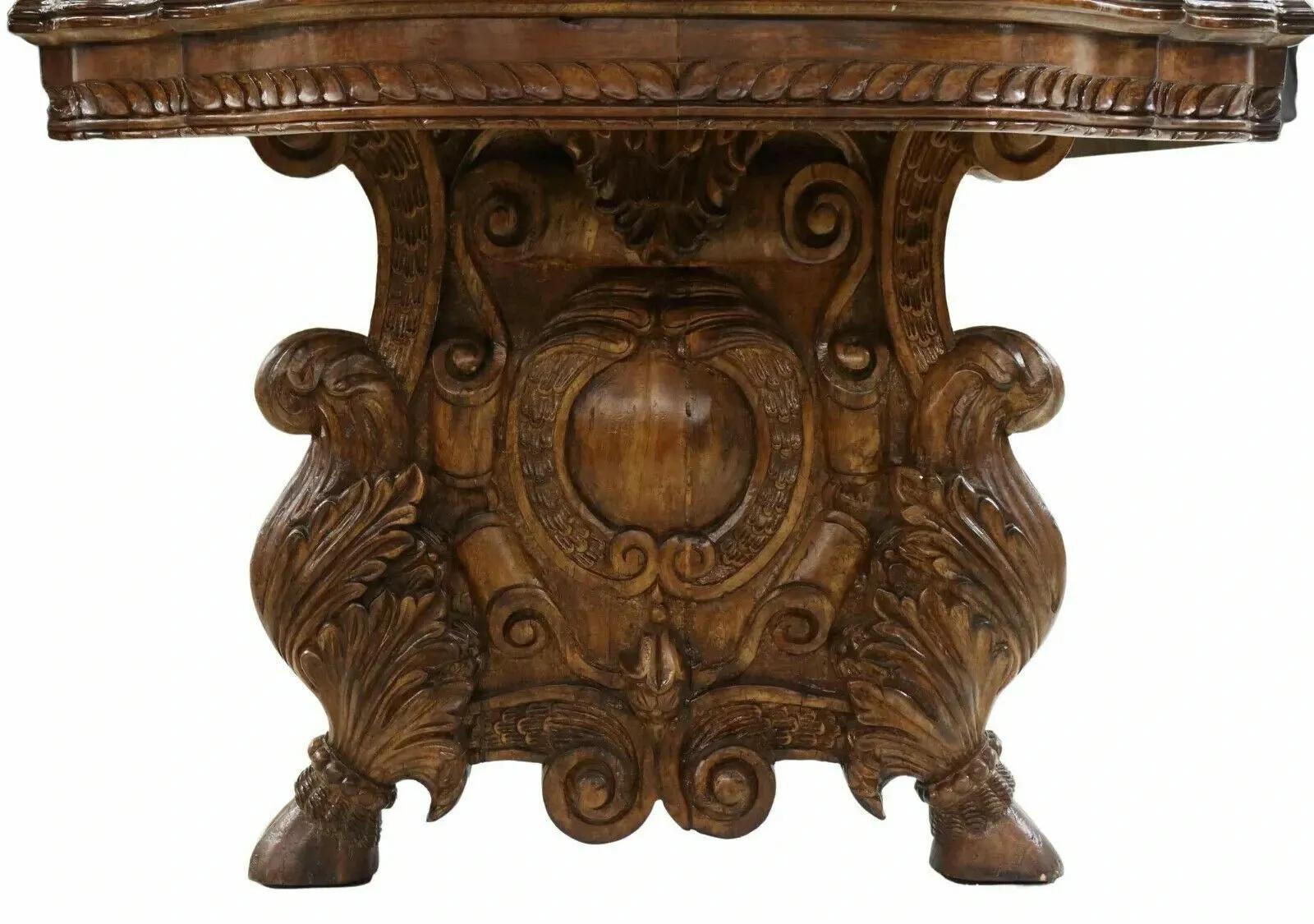 Unknown  Large, Ornately Carved, Foliate, Walnut, Apron, 108