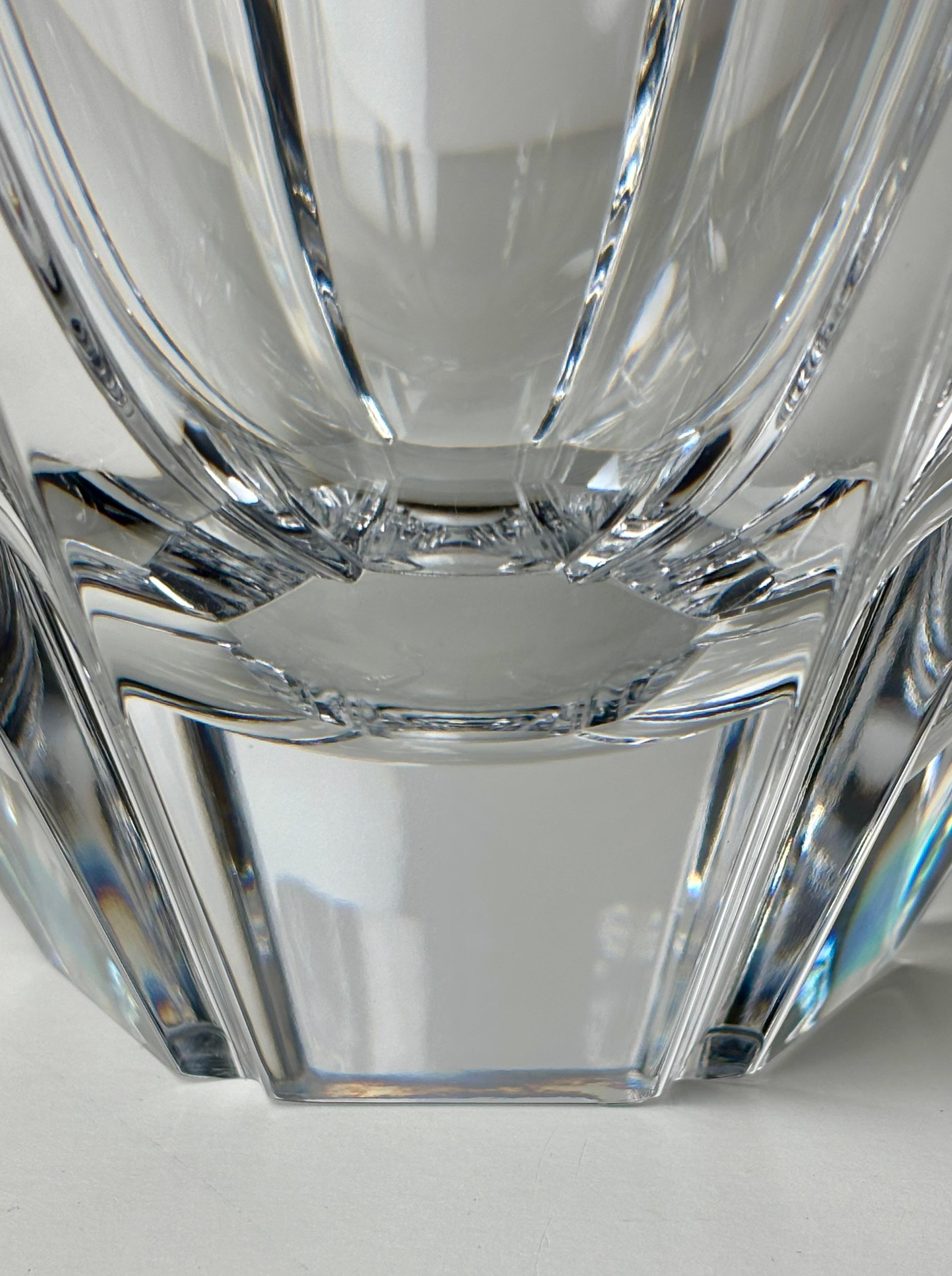 Hollywood Regency Large Orrefors Art Glass Crystal Bowl by Hellsten, 1980s For Sale