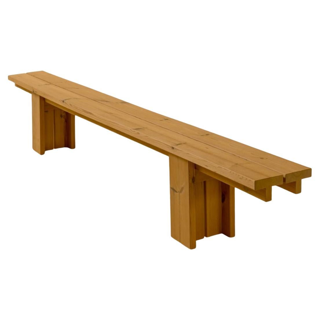 Large 'Osa' Outdoor Bench in Solid Finnish Pine for Vaarnii For Sale