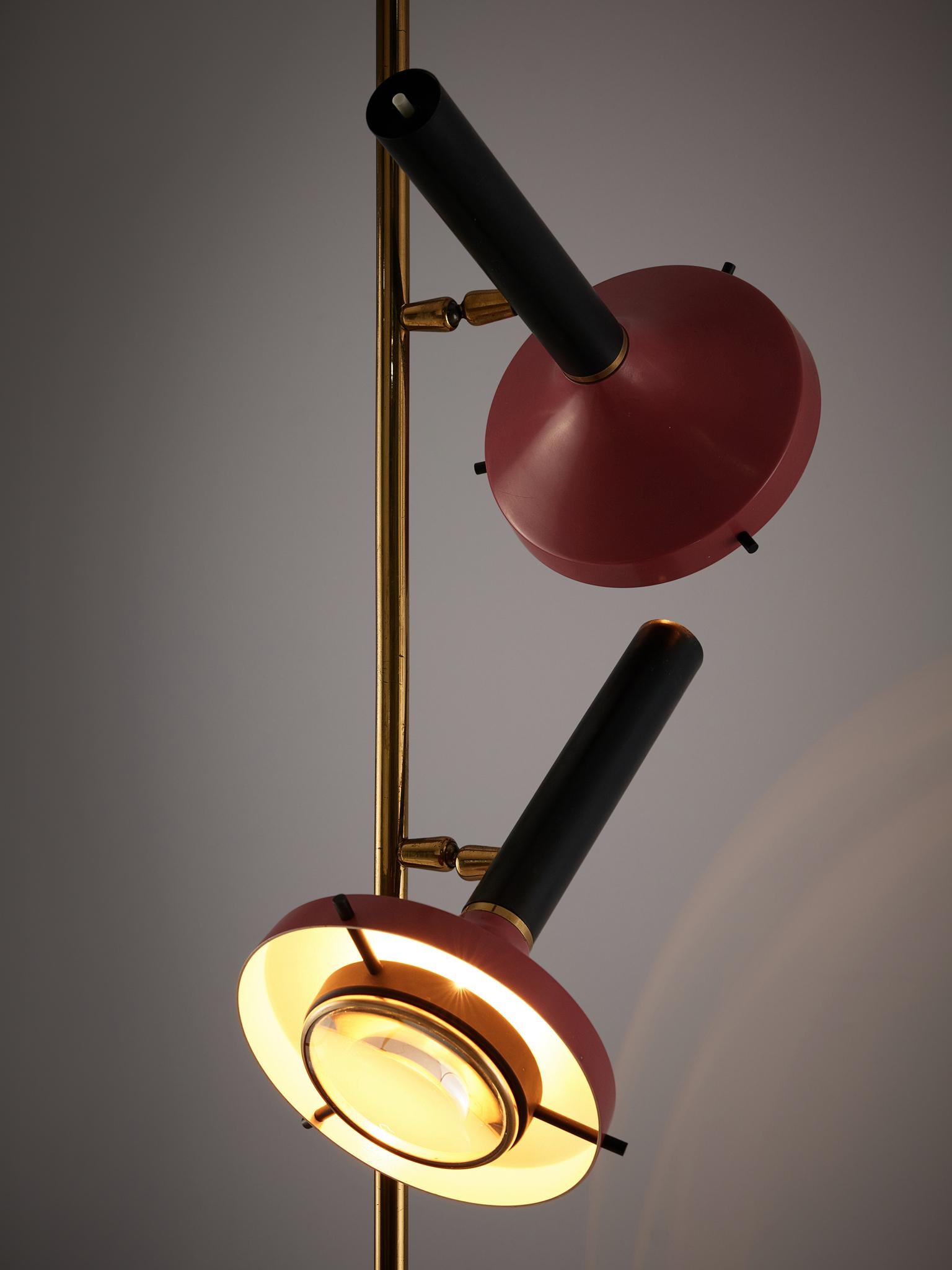 Large Oscar Torlasco for Lumi Floor Lamp in Brass In Good Condition In Waalwijk, NL