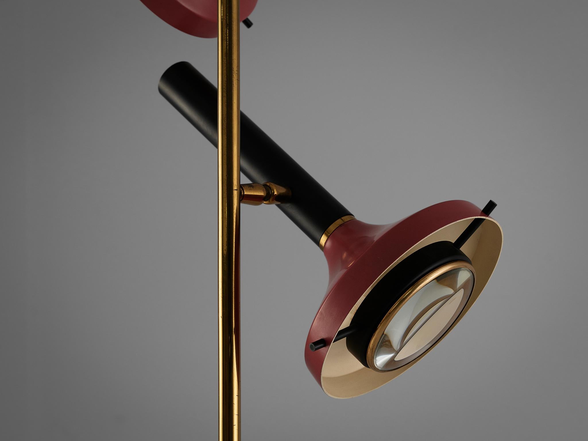Metal Large Oscar Torlasco for Lumi Floor Lamp in Brass