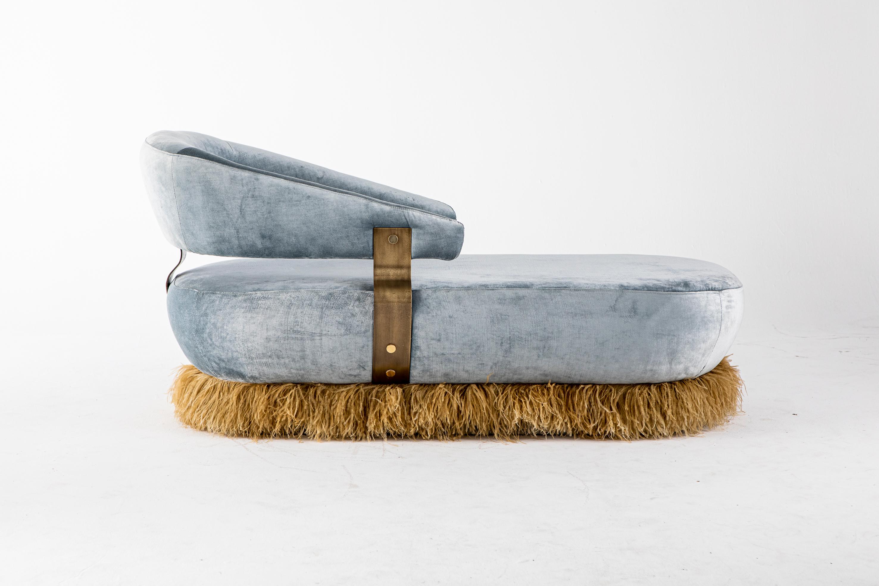 Modern Large Ostrich Fluff Daybed by Egg Designs For Sale