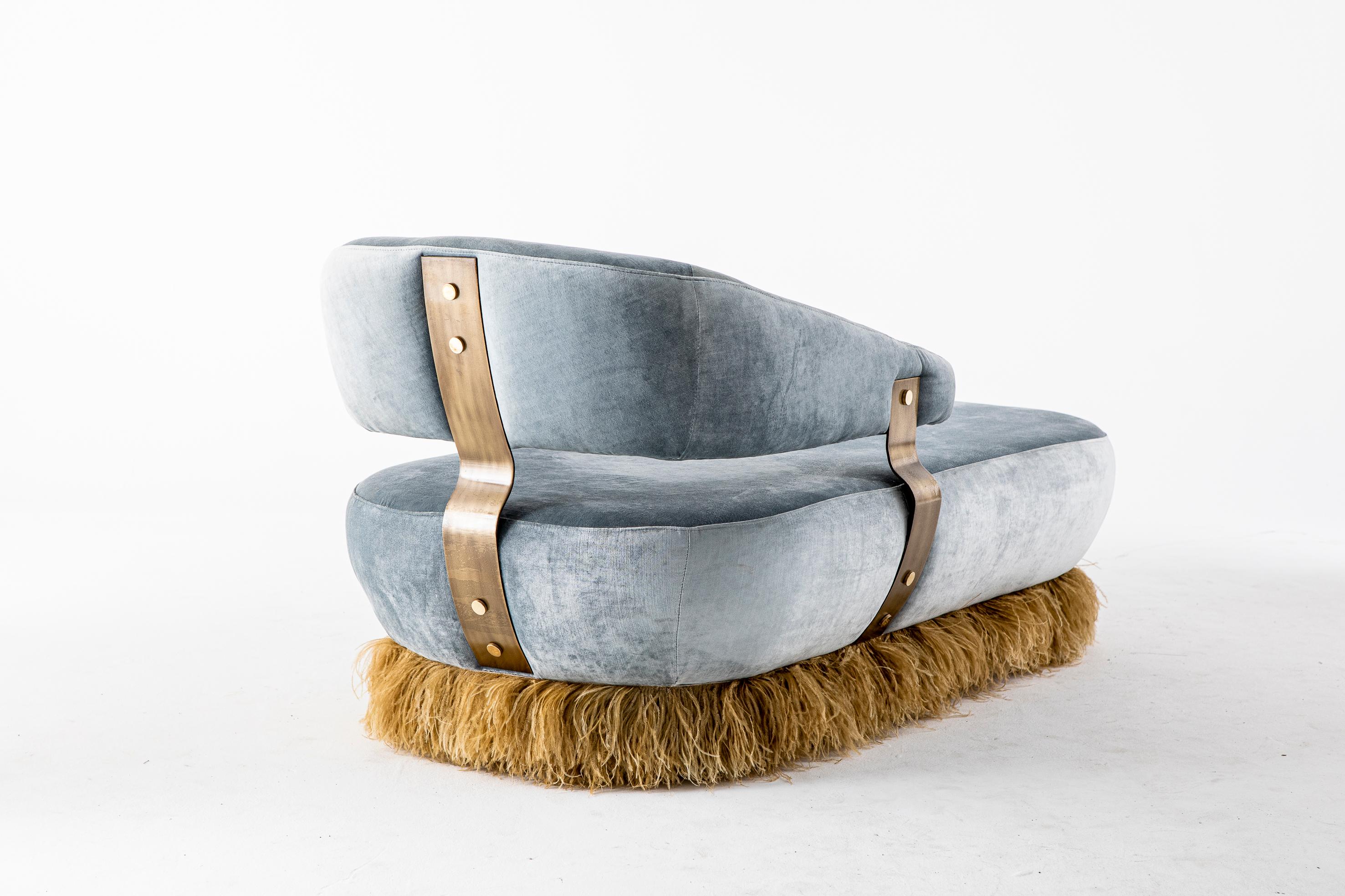 Contemporary Large Ostrich Fluff Daybed by Egg Designs For Sale