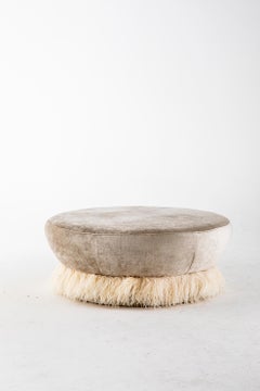 Large Ostrich Fluff Ottoman by Egg Designs