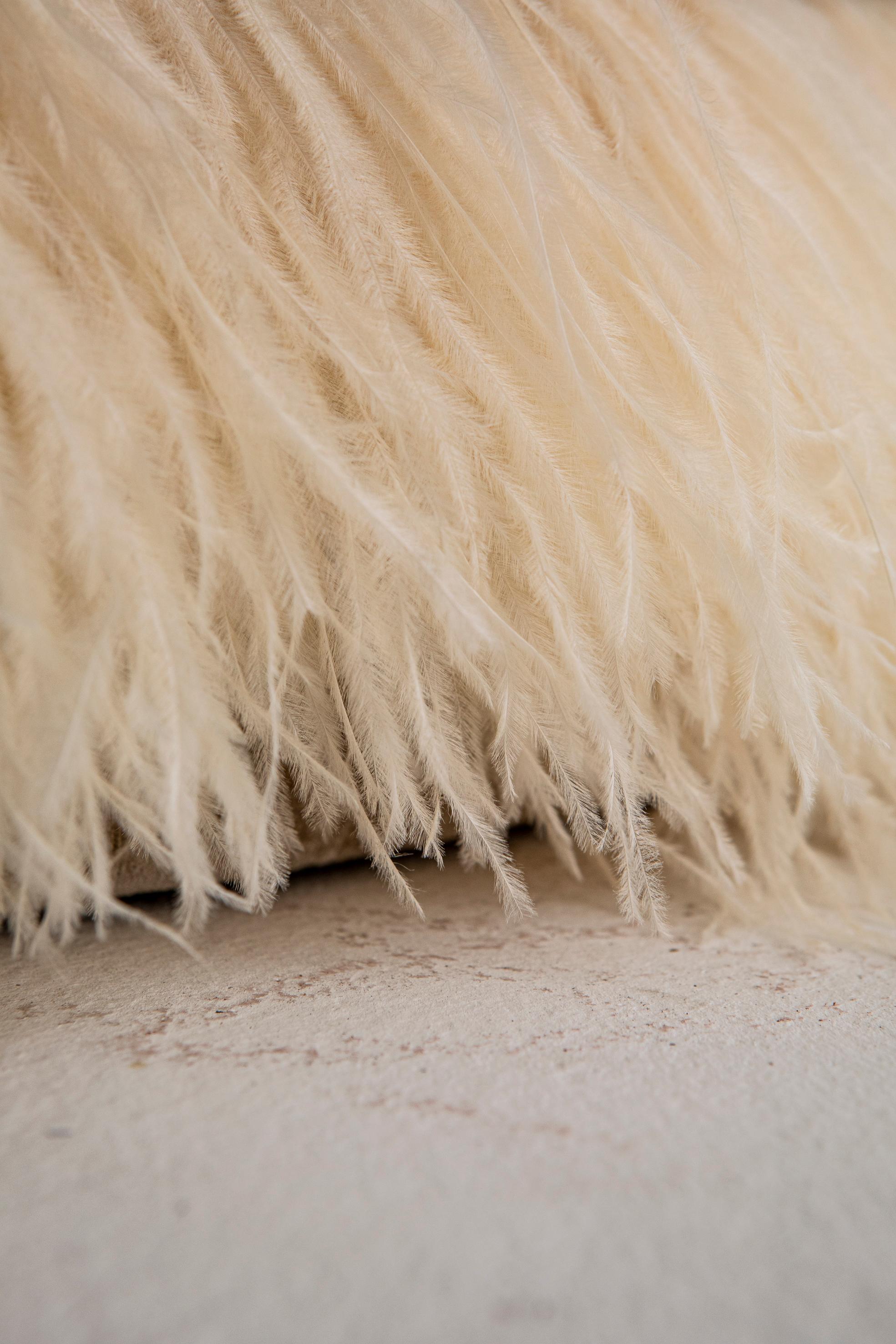 Contemporary Large Ostrich Fluff Ottoman by Egg Designs