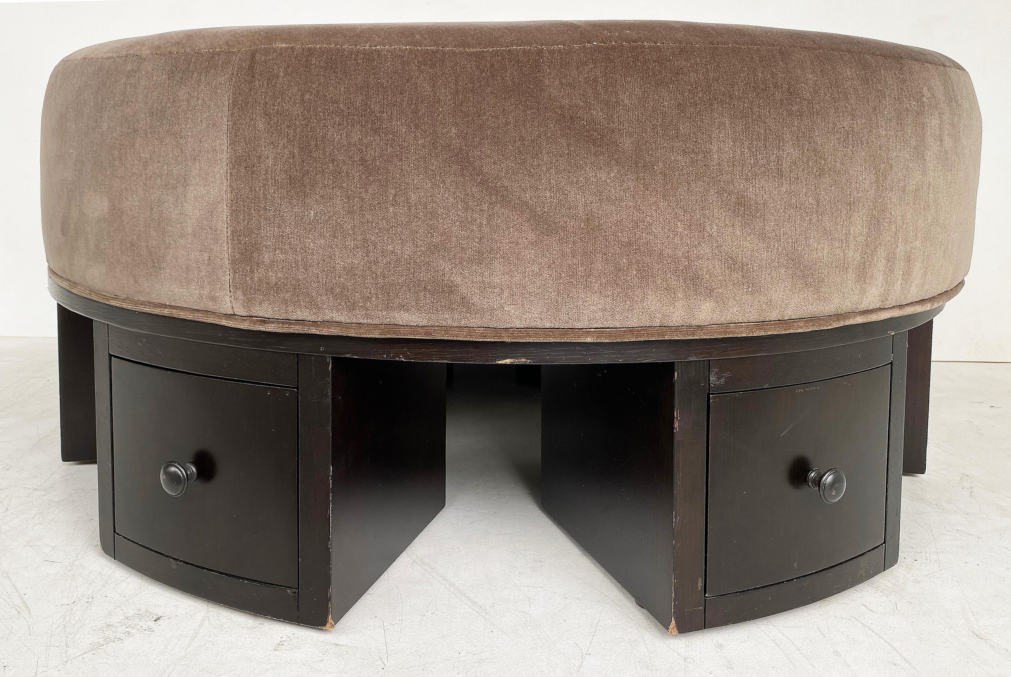 20th Century Large Ottoman Pouf with Drawers Base by Hotel Maison