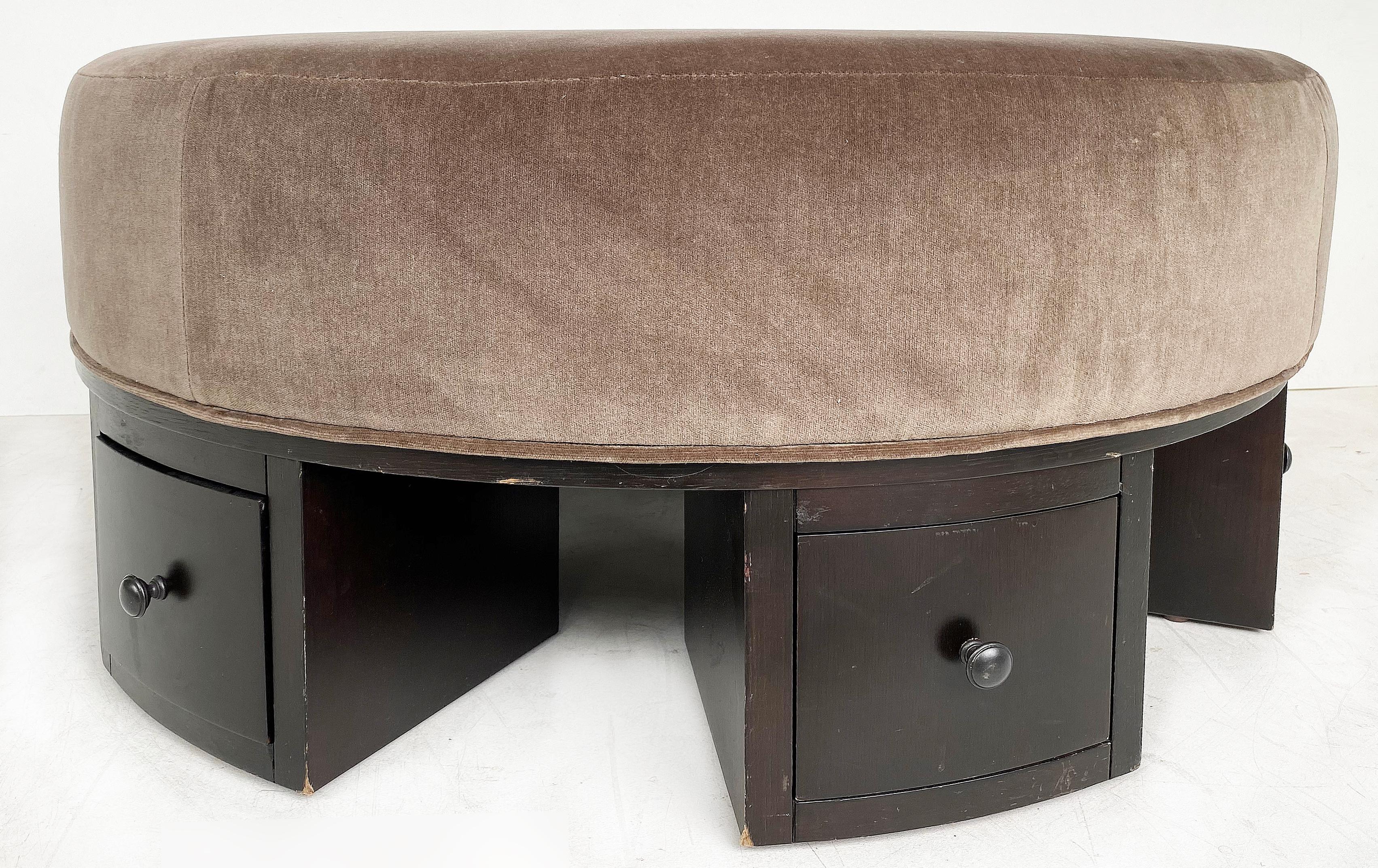 Large Ottoman Pouf with Drawers Base by Hotel Maison 1