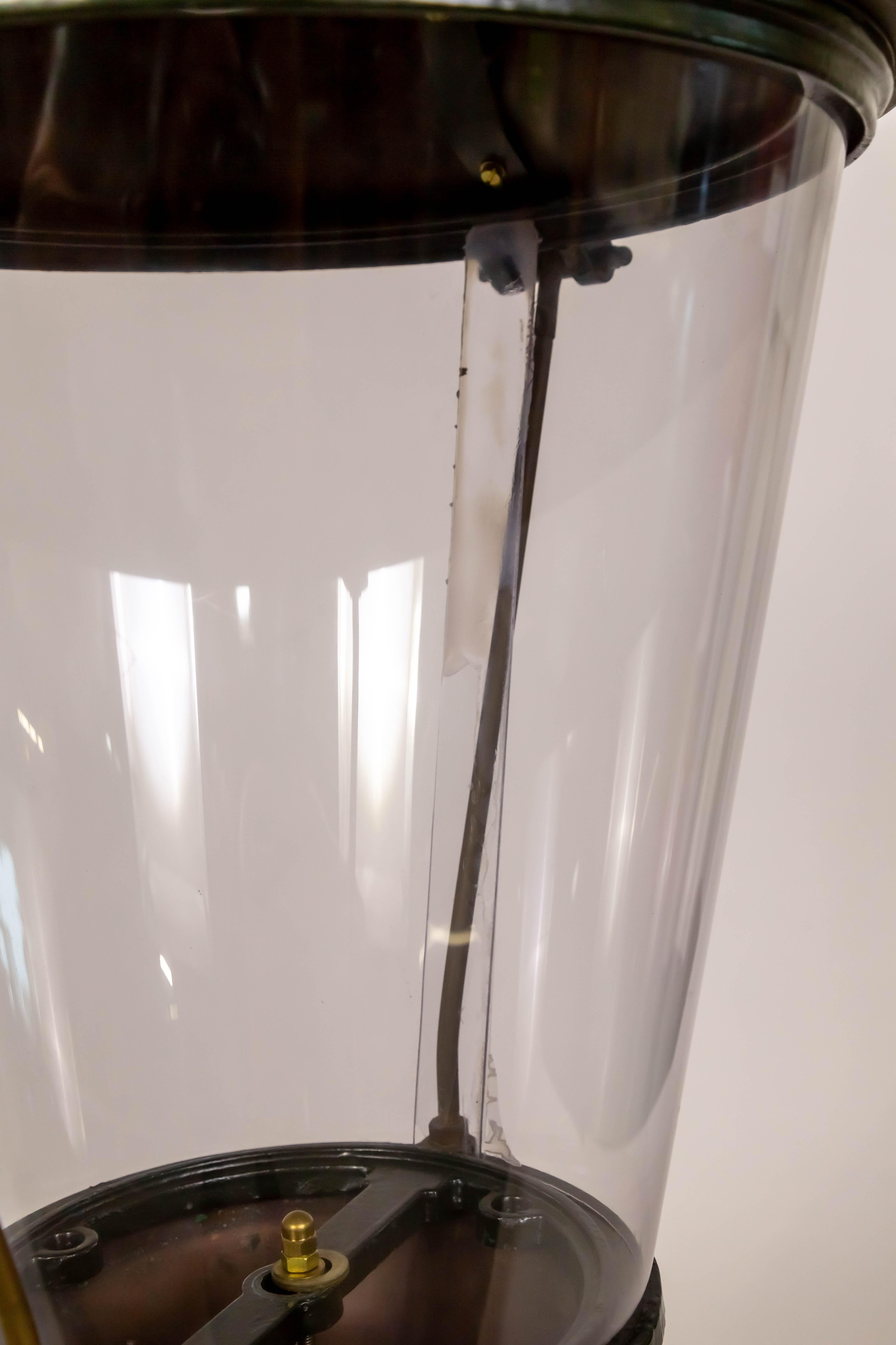 Large Outdoor Cylindrical Copper Lantern In Good Condition In San Francisco, CA