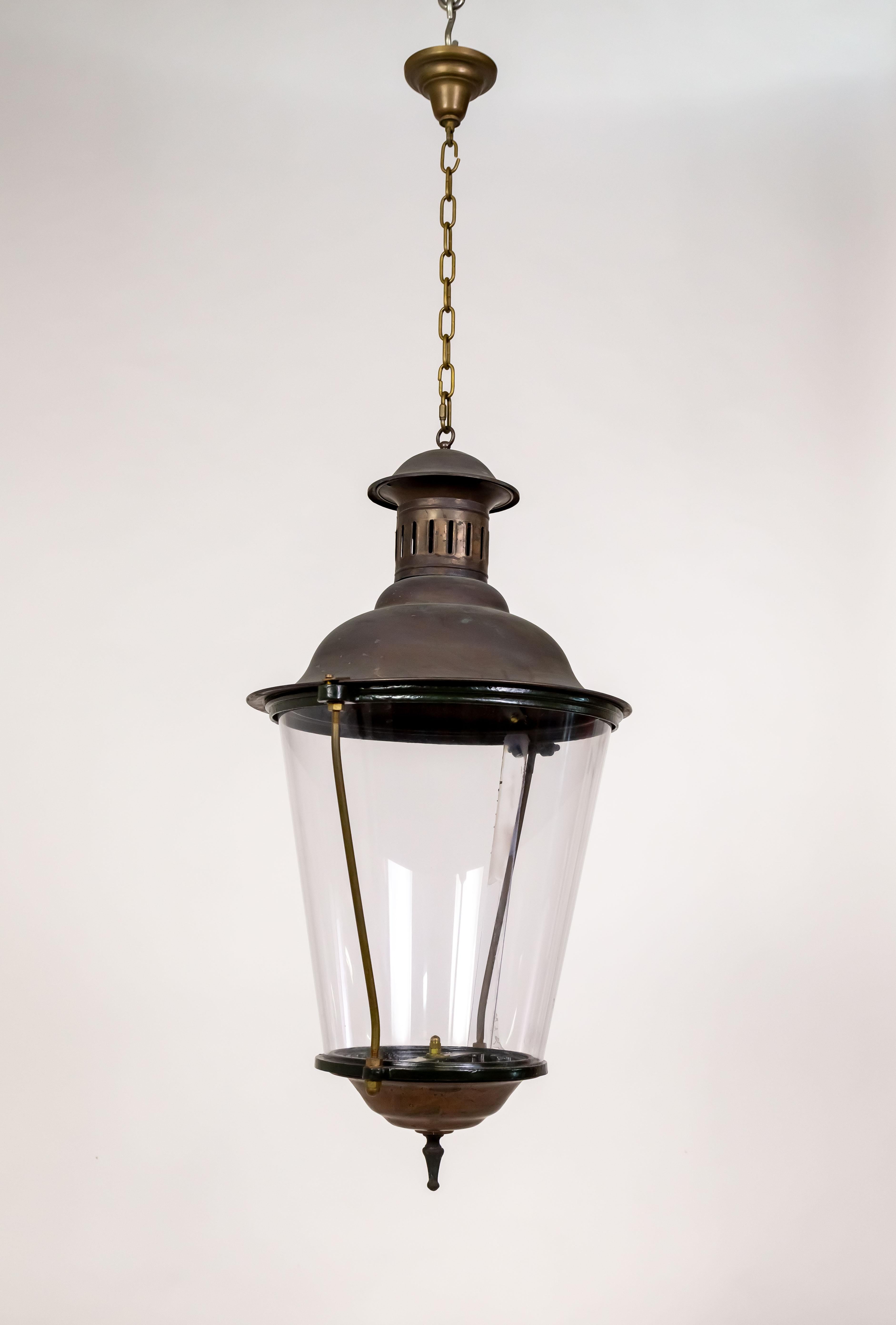 Metal Large Outdoor Cylindrical Copper Lantern