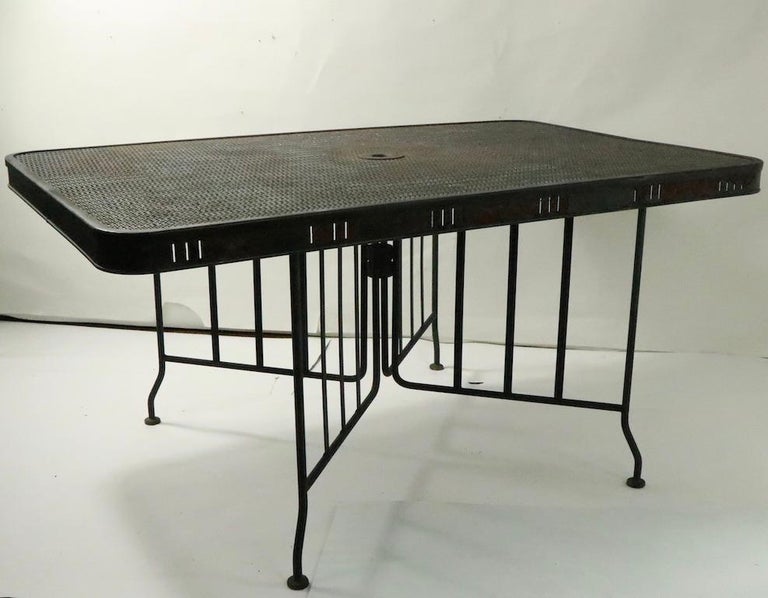 Large Outdoor Garden Patio Metal Mesh Dining Table at 1stDibs