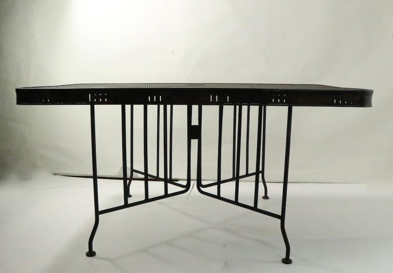 Large Outdoor Garden Patio Metal Mesh Dining Table at 1stDibs