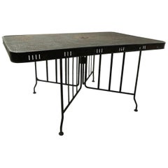 Used Large Outdoor Garden Patio Metal Mesh Dining Table
