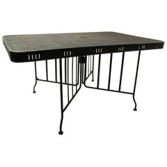 Retro Large Outdoor Garden Patio Metal Mesh Dining Table