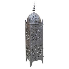 Large Outdoor Metal Moroccan Hurricane Candle Lantern