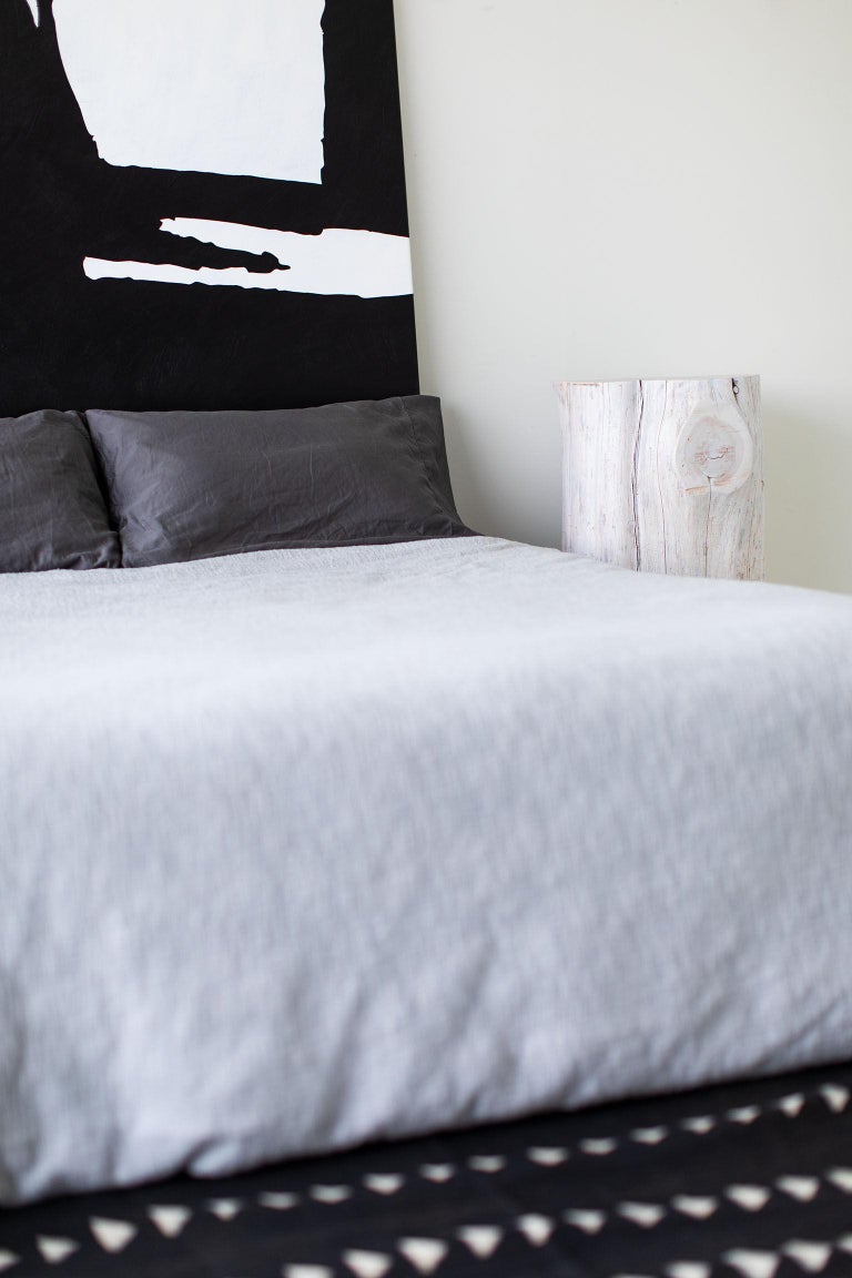 Large Outdoor Tree Stump Side Tables, Whitewash For Sale at 1stDibs