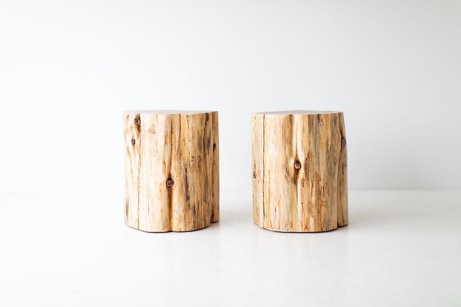 Modern Large Outdoor Tree Stump Tables, Natural For Sale
