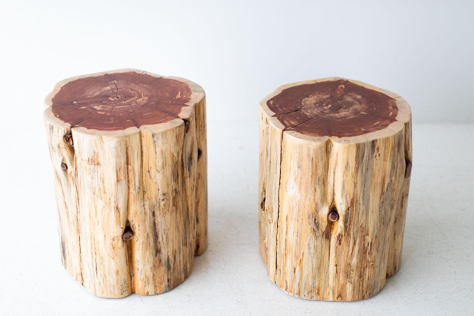 Contemporary Large Outdoor Tree Stump Tables, Natural For Sale