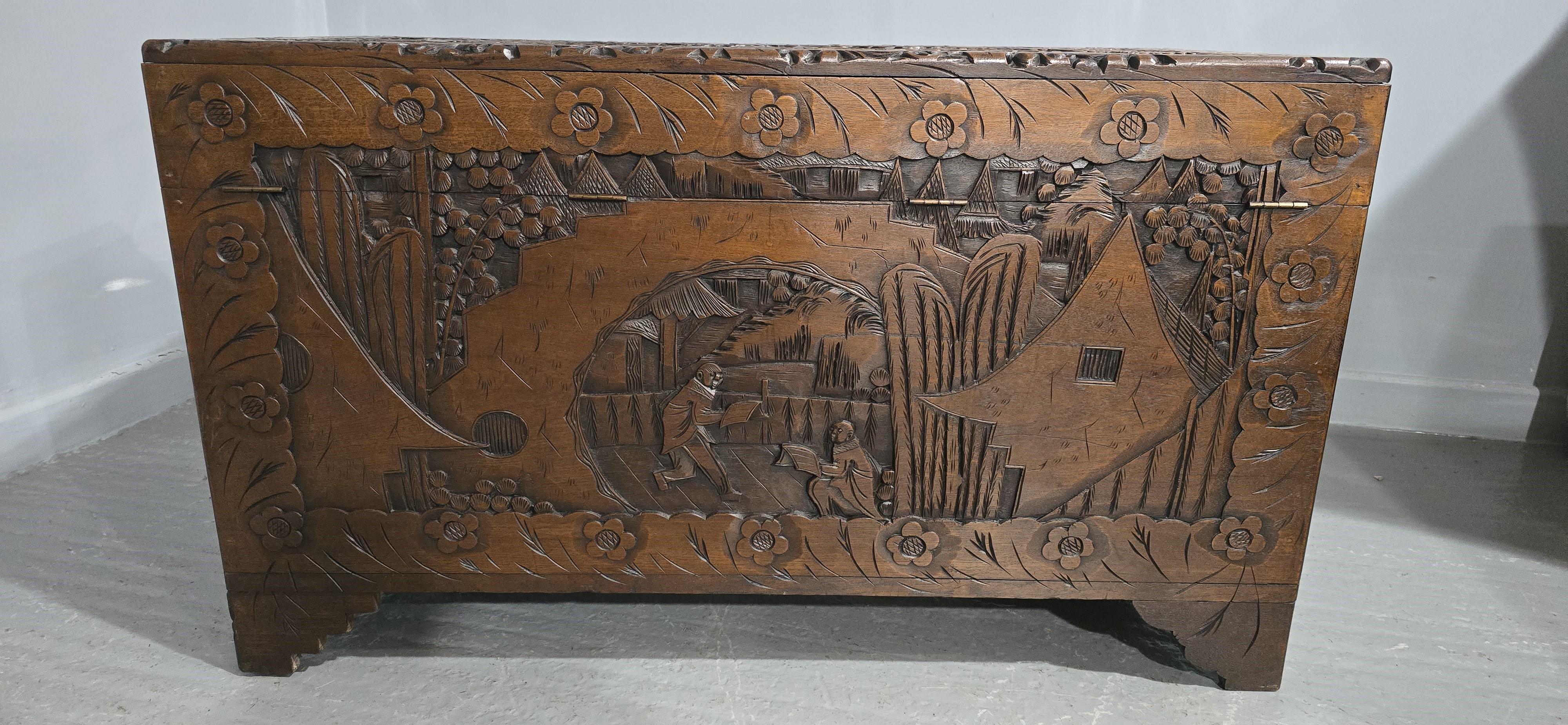 Large Outstanding Camphor Wood Chest For Sale 3