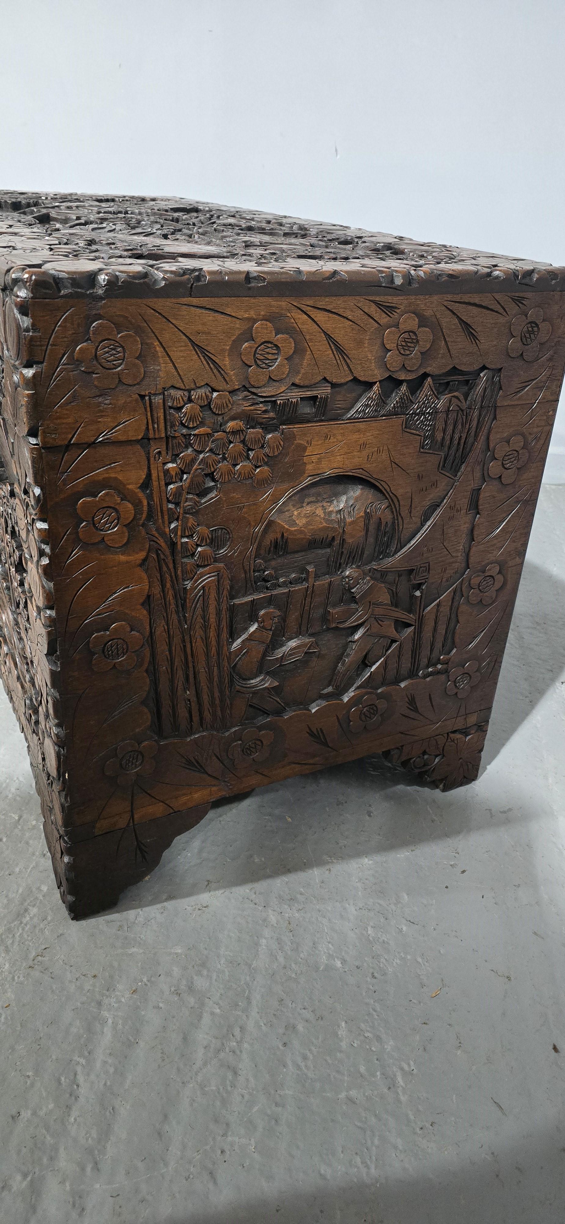 Chinese Large Outstanding Camphor Wood Chest For Sale