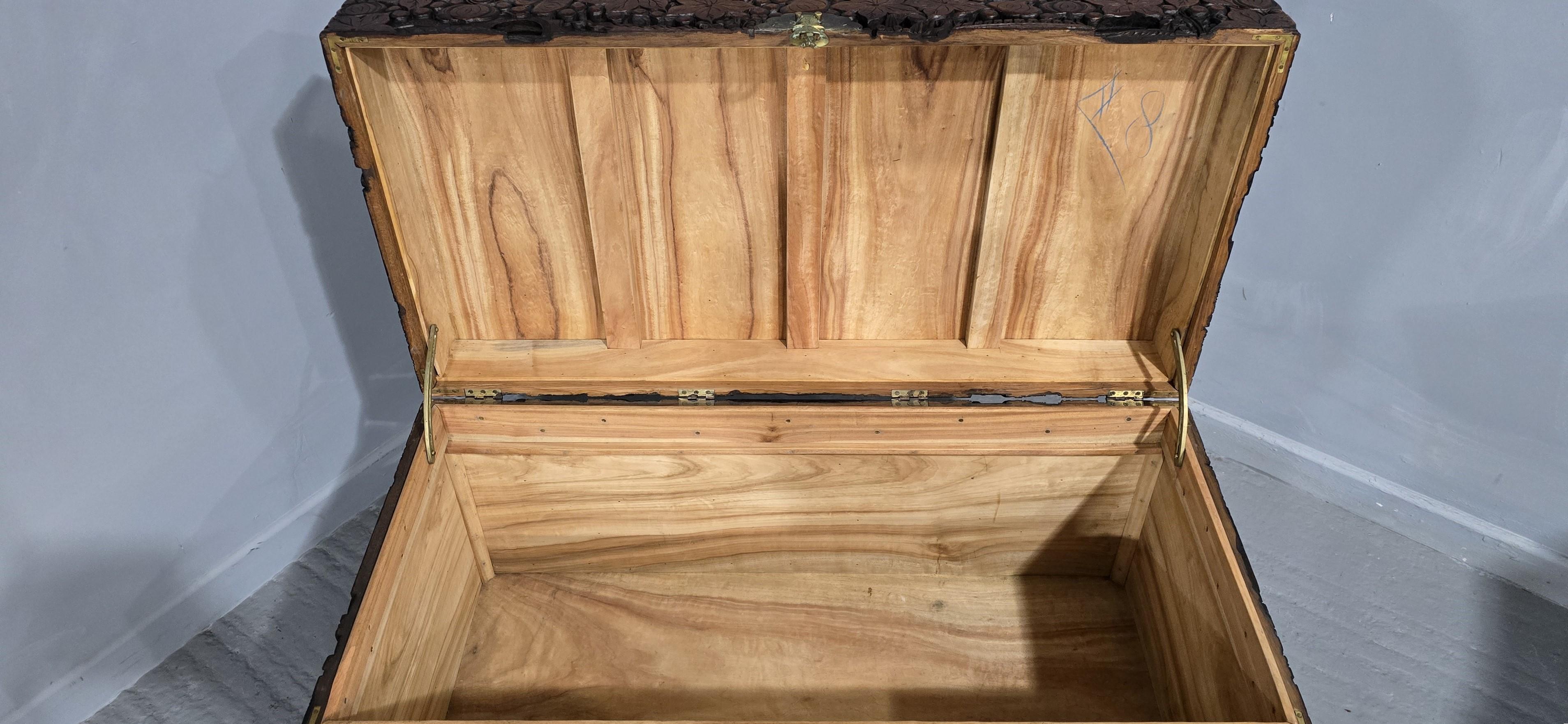 20th Century Large Outstanding Camphor Wood Chest For Sale