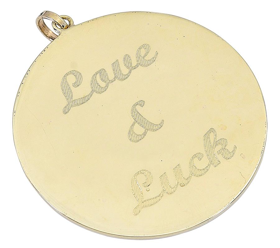 Large Outstanding Gold Love & Luck Charm In Excellent Condition In New York, NY