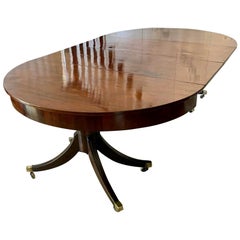Large Outstanding Quality Antique George III Mahogany Two Pillar Dining Table