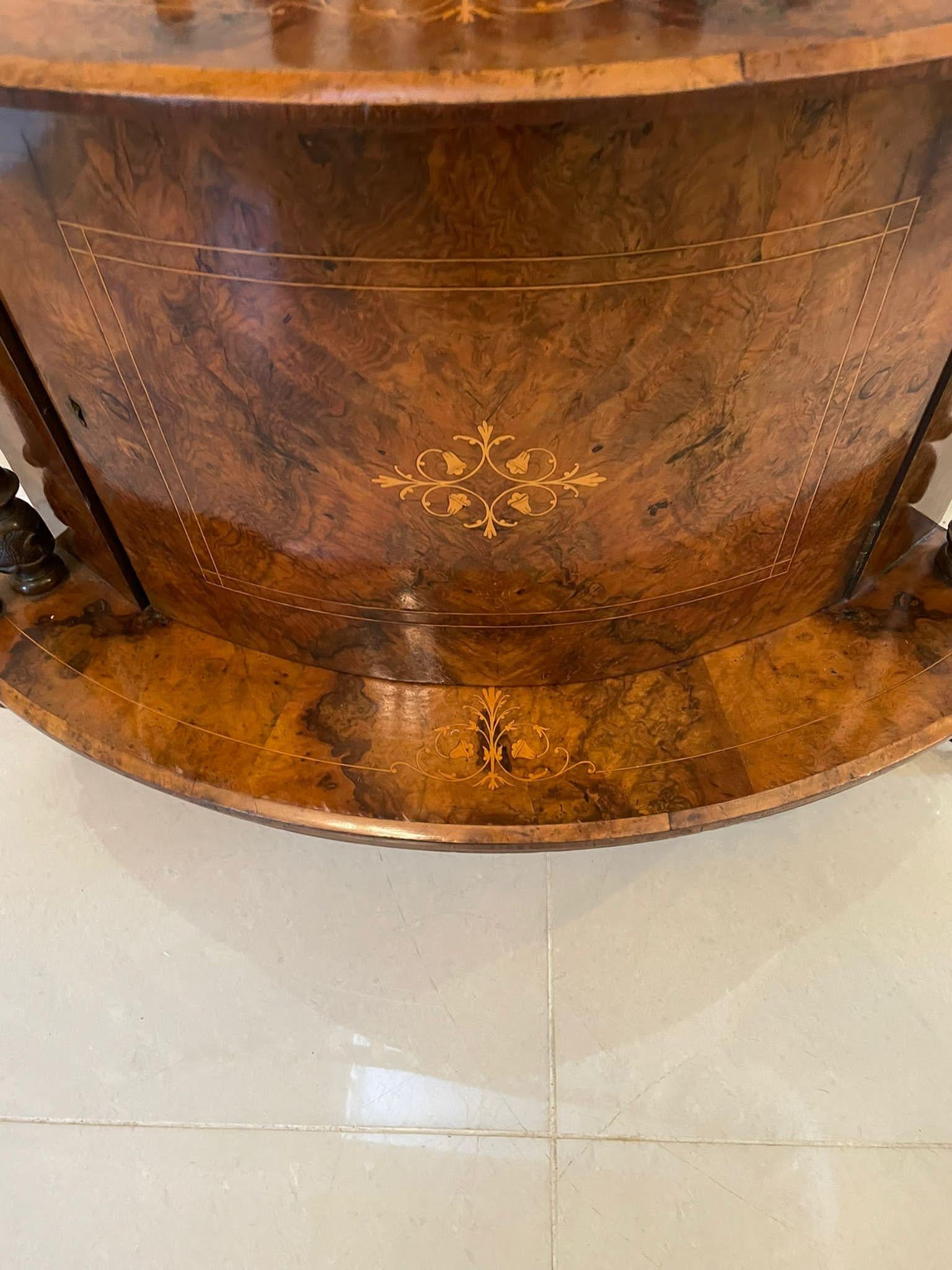 Large Outstanding Quality Antique Victorian Inlaid Burr Walnut Corner Whatnot 12