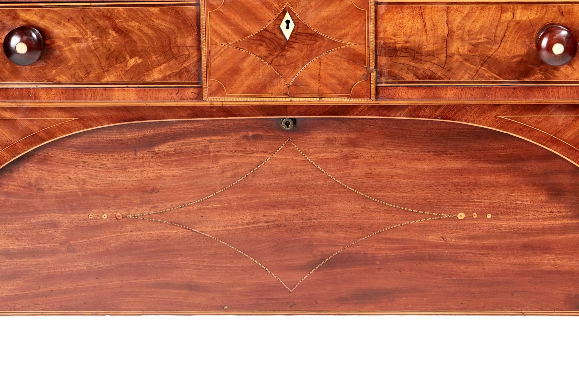 Large Outstanding Quality Georgian Inlaid Mahogany Sideboard 2