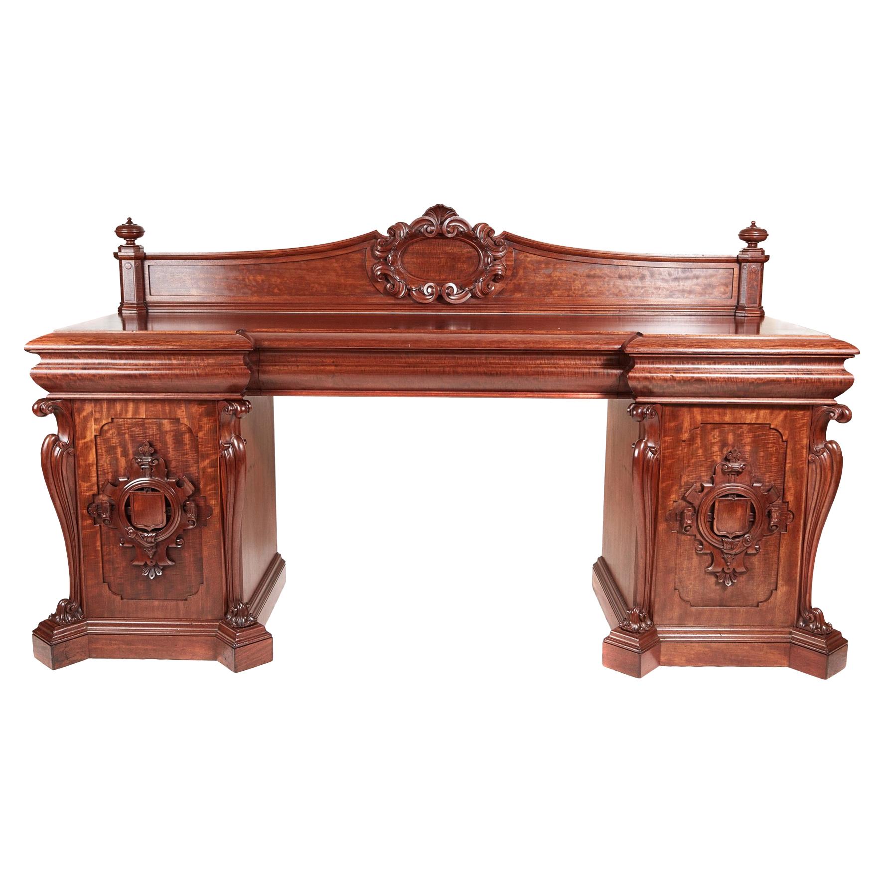 Large Outstanding Quality William IV Antique Carved Mahogany Sideboard