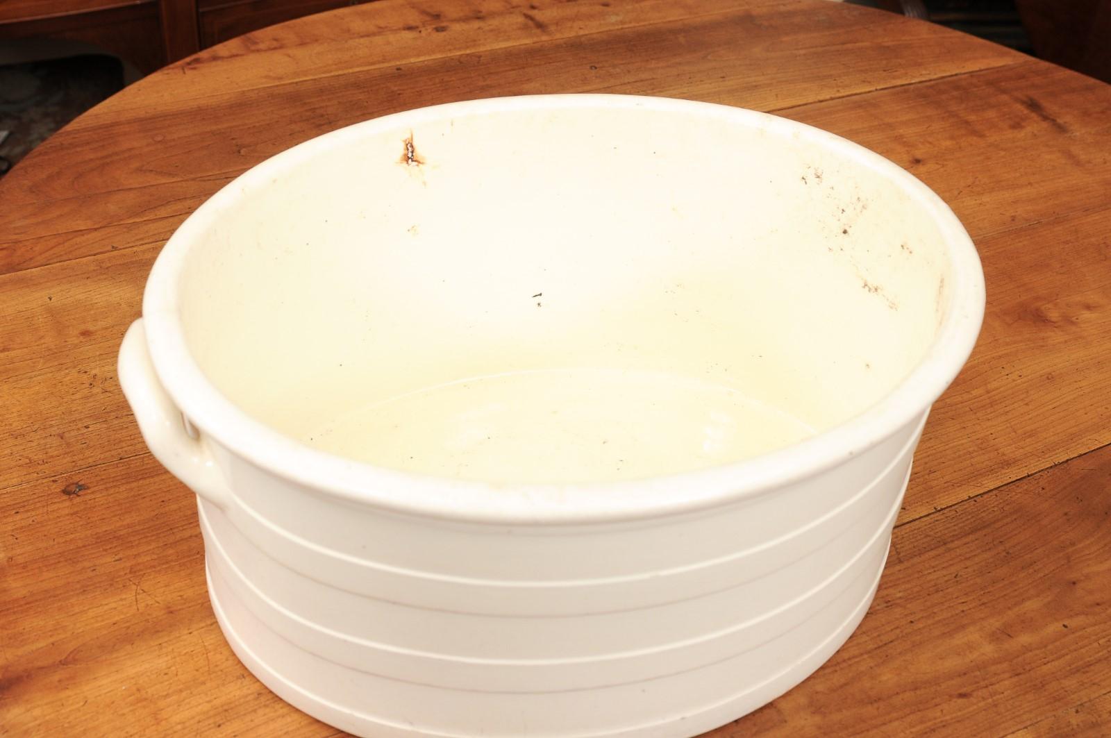 Large Oval 19th Century English Worcester Porcelain Foot Bath 2